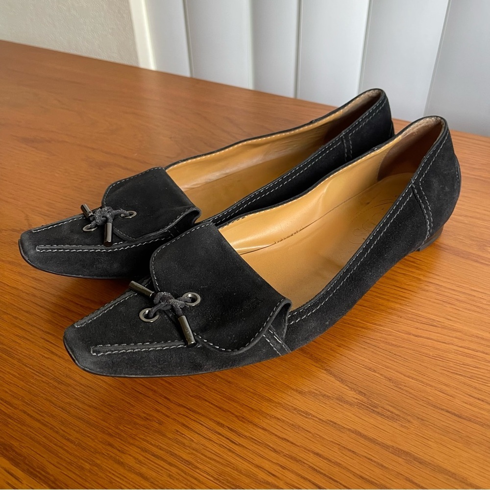Tod’s Suede Loafers Black Size 38.5